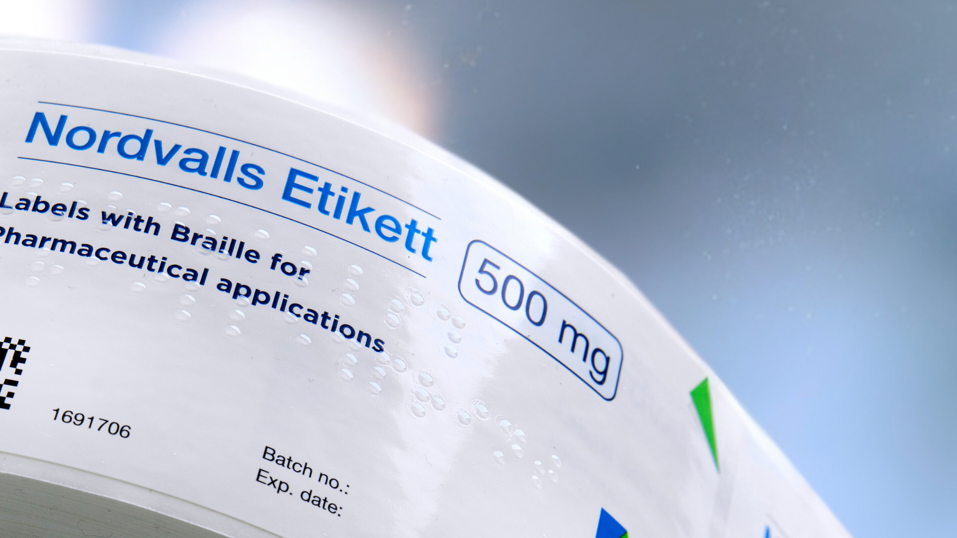 Braille på etikett