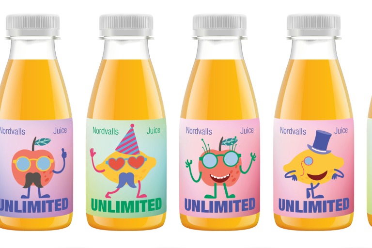 Digitaltryckt juiceetikett